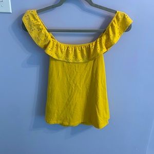 Old navy yellow off the shoulders youth large shirt